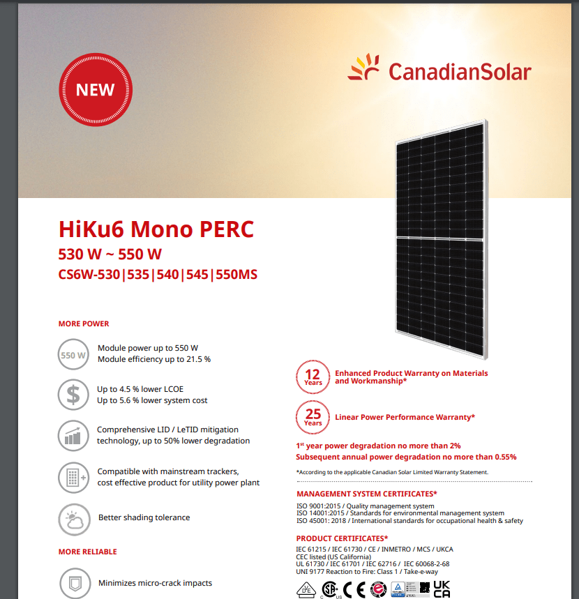 hiku canadian solar panels
